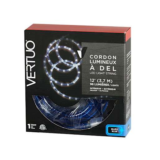 Cordon lumineux flexible 12 pi bleu