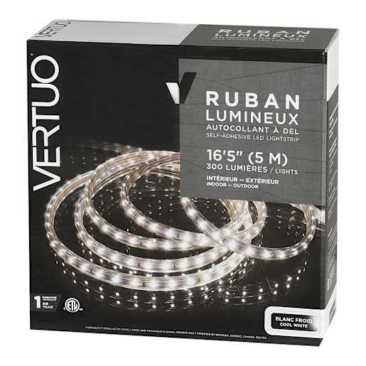 Ruban lumineux 16 pi 5 po blanc froid