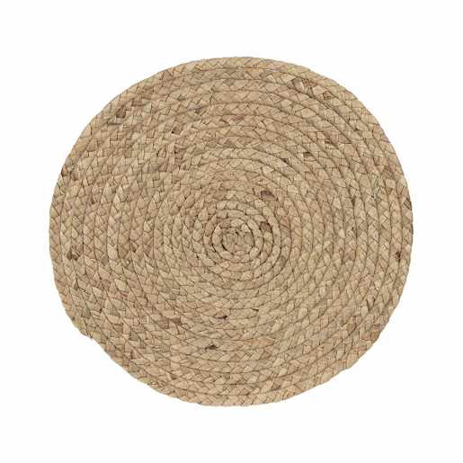 Napperon rond tressé naturel 15 po