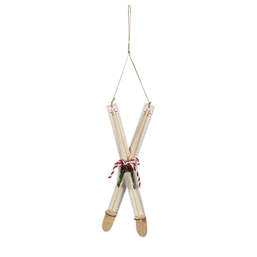 Ornement skis-bâtons 11 1/2 po