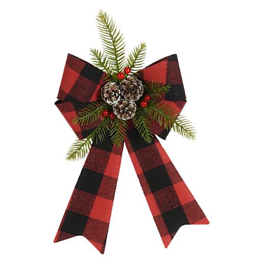 VERTUO Buffalo Christmas Bow 8 7/8 in.