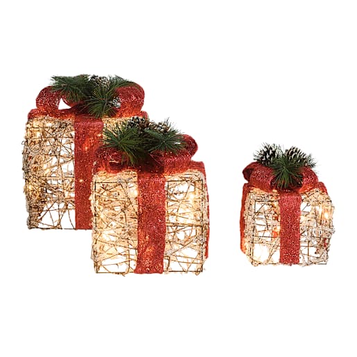 Ensemble de 3 cadeaux illuminés
