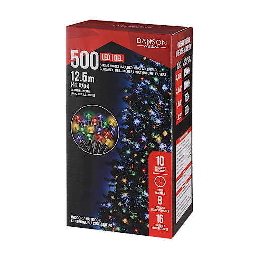 Jeu de 500 lumières DEL multicolore