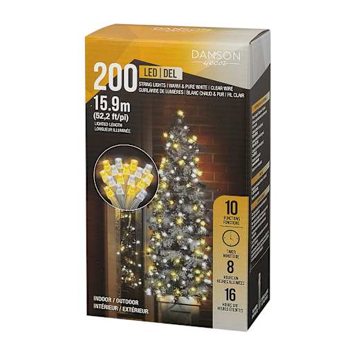 200 LED Lights Set Pure White/Warm White