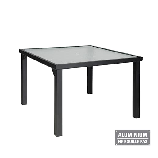 VERTUO Black Aluminum Square Garden Table 42 1/8 in.