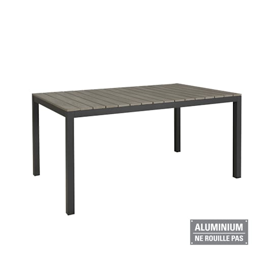 VERTUO Rectangular Aluminum and Composite Wood Garden Table 37 in. x 63 in.