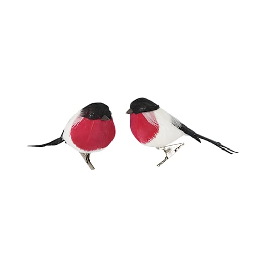 VERTUO Black & Red Birds with Clips Pkg/2