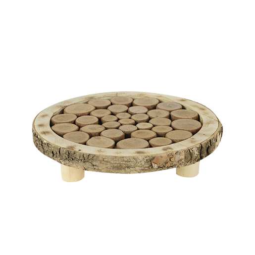 VERTUO Wooden Log Trivet 10 in.