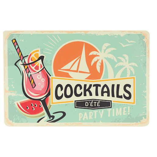 VERTUO Placemat Rectangular Cocktails d'été 17 3/4 in. x 11 7/8 in.