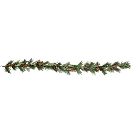 Guirlande de Noël enneigée 8 pi 10 po