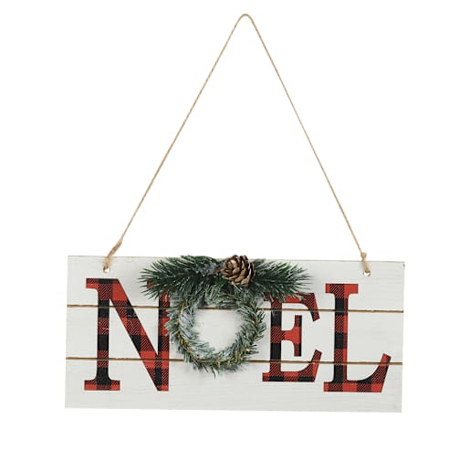 Noël Wreath Board Ornament 7 7/8 in.
