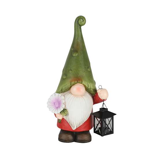 Gnome décoratif avec lanterne 17 3/4 po VERTUO