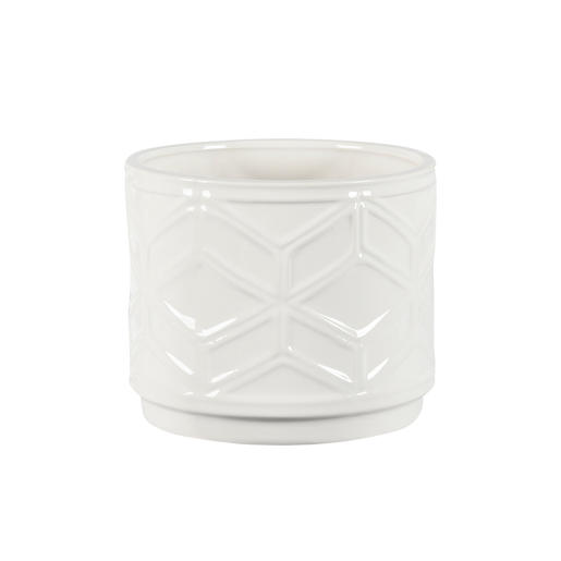Cache-pot Hexago blanc 6 1/8 po VERTUO