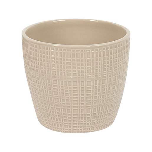 VERTUO Woven Effect Pot Cover 5 1/4 in. Beige