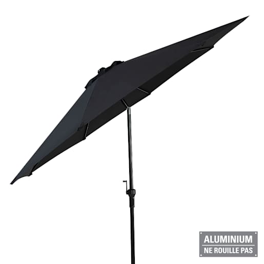 VERTUO Black Patio Umbrella with Aluminium Pole 9 ft.