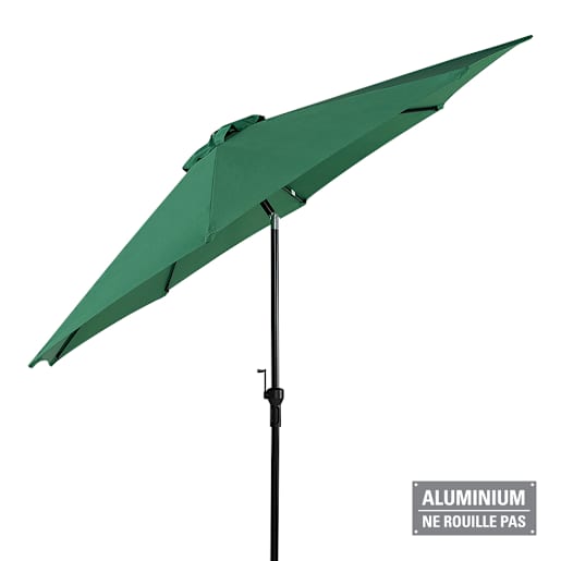 Parasol inclinable vert avec mât en aluminium 9 pi VERTUO