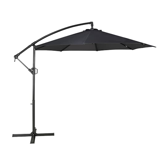 Parasol déporté en aluminium et acier noir 9 pi 6 po VERTUO