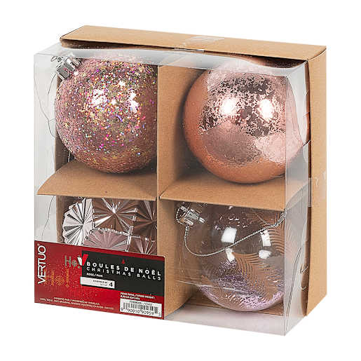 Christmas Balls 3 1/4 in. Set/4