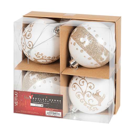 Christmas Balls 3 1/4 in. Set/4