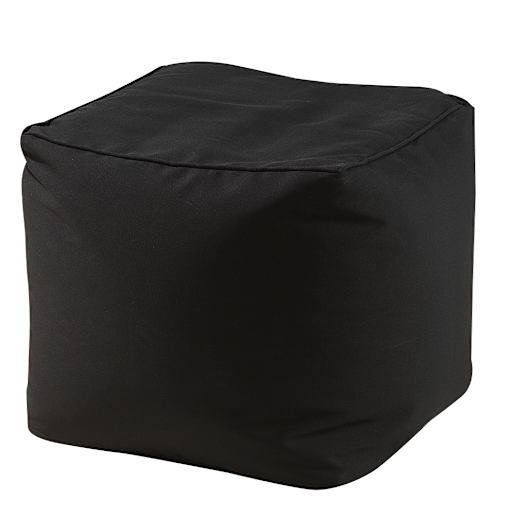 Black Square Pouf 18 in.