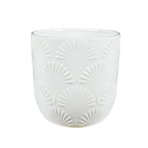 VERTUO Floral Pot Cover 7 7/8 in. White