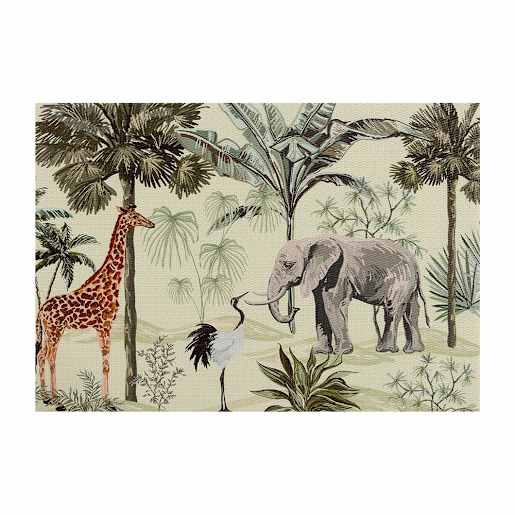 VERTUO Rectangular Placemat Jungle Animals 17 3/4 in. x 13 in.