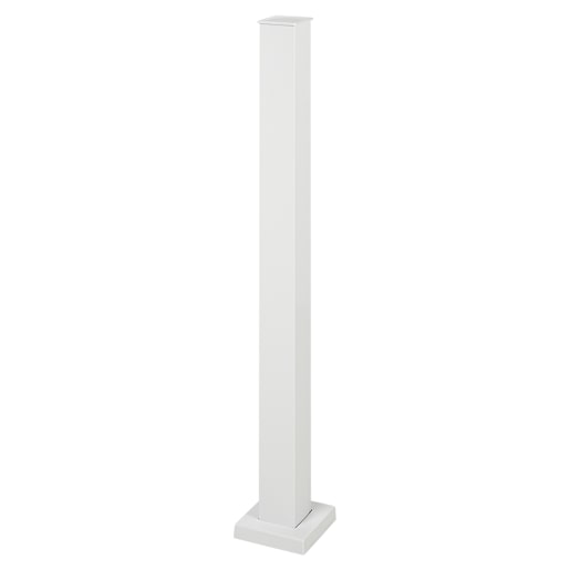 Poteau de montage de piscine et d'escalier pour rampe en aluminium Pillar blanc 48 po x 2 1/2 po