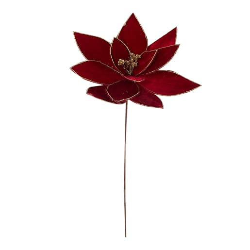 Pic décoratif poinsettia rouge et or 19 5/8 po VERTUO