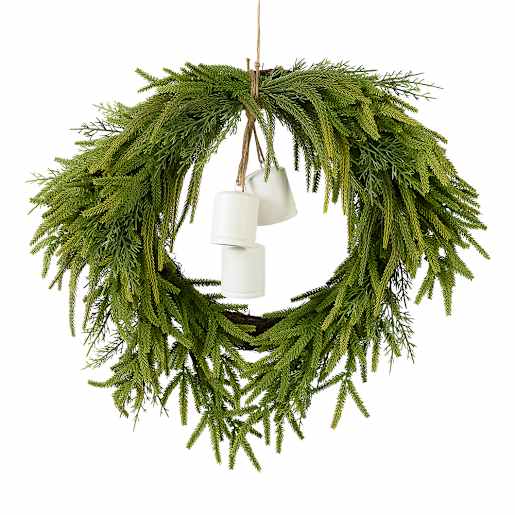 Couronne de Noël clochettes blanches 24 po VERTUO