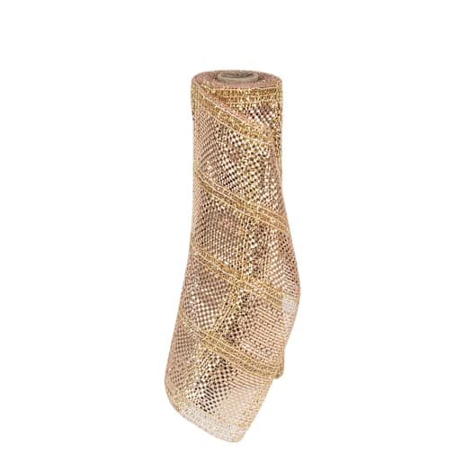 Rouleau de tulle doré et rose 10 po x 15 pi VERTUO