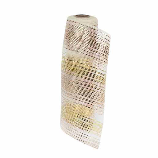 VERTUO Cream and Pink Mesh Roll 10 in. x 15 ft.