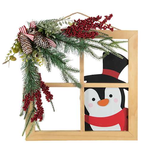 VERTUO Penguin at the Window Wall Decoration 16 3/4 in.