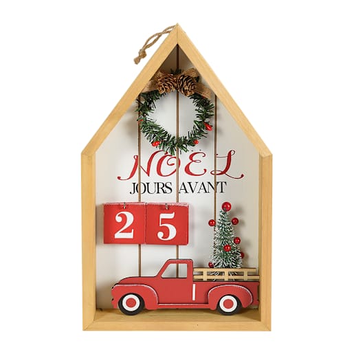 VERTUO Truck Advent Calendar Wall Decoration 13 3/8 in.