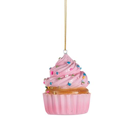 VERTUO Pink Cupcake Ornament 3 in.