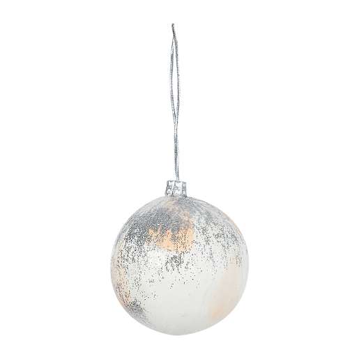 Ornement boule blanche 3 1/2po VERTUO