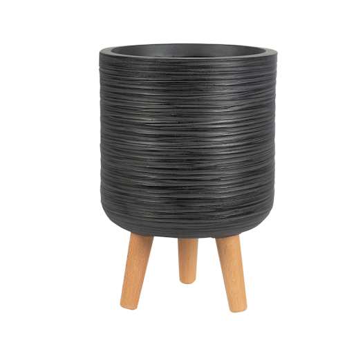 Cache-pot sur pieds noir antique 9 1/2 po VERTUO