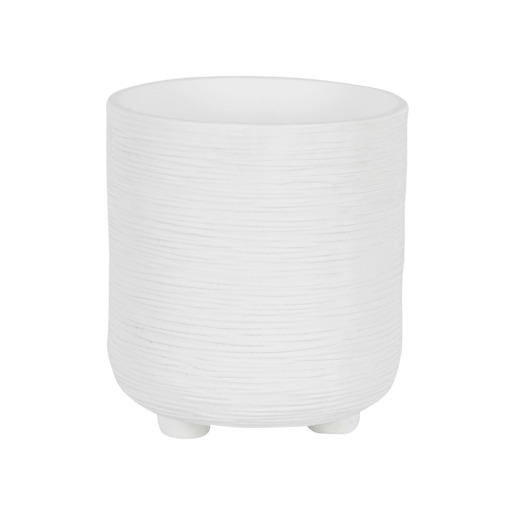 VERTUO Stripes pattern Pot Cover 4 1/2 in. White