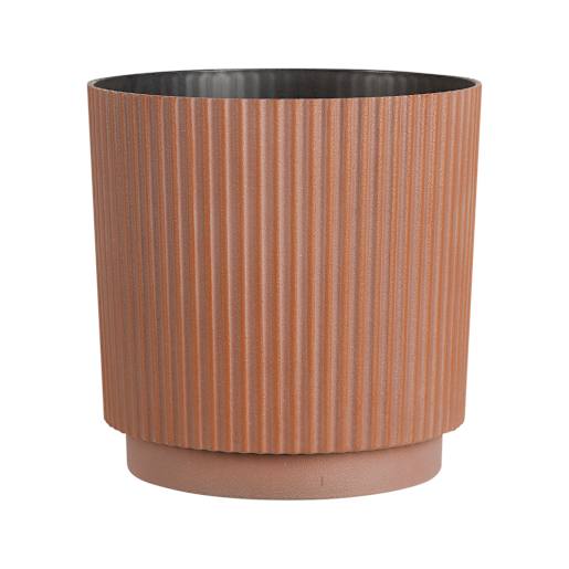Pot à fleurs rainuré 9 7/8 po terracotta VERTUO