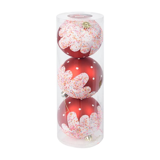 Boules de Noël bonbons 5 7/8 po Ens/3 VERTUO