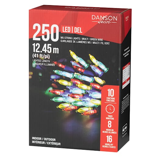 Jeu de 250 lumières DEL M5 multicolore