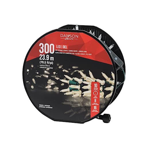 Jeu de 300 lumières DEL M5 blanc chaud