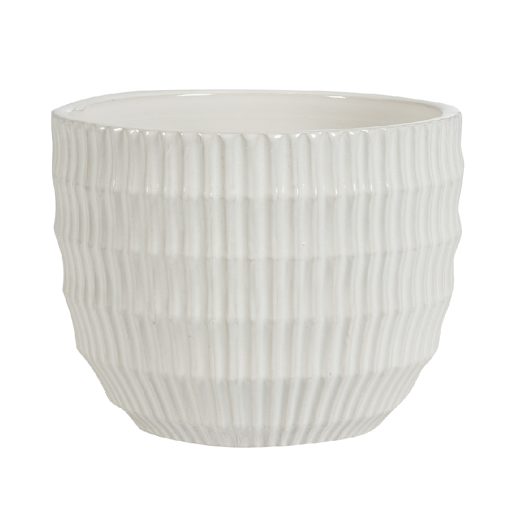 VERTUO Ondu White Pot Cover 8 5/8 in.