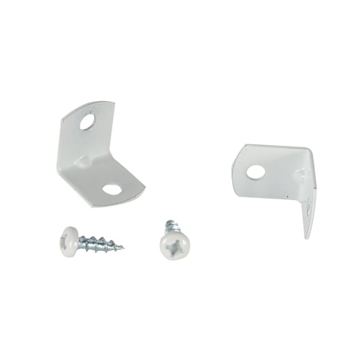 Équerres métalliques pour meubles 3/4 po blanches Pqt/50