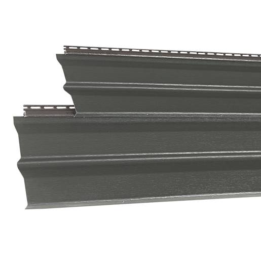 Iron Grey 88 Designer Vinyl Siding Double 4.5 in. 9 in. x 12 ft. 6 in.
