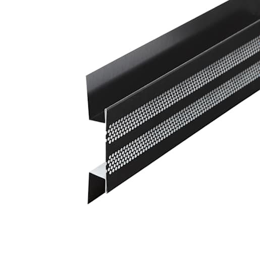 Ventilated strip for soffit 10 ft. Black