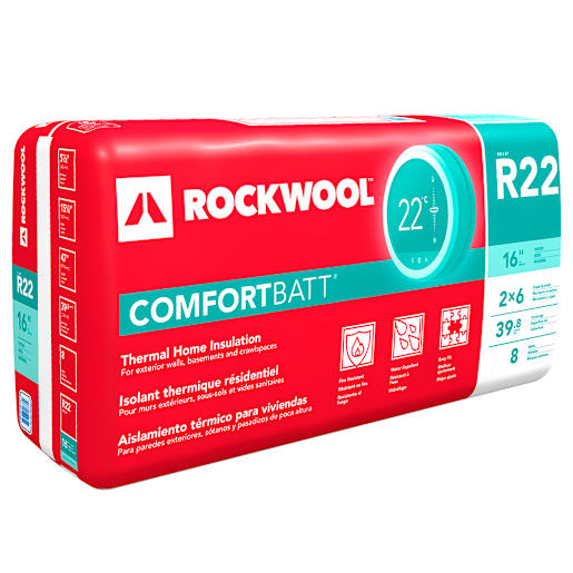 Laine isolante R-22 Rockwool ComfortBatt 5 1/2 po x 15 1/4 po