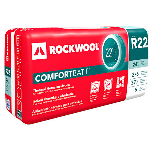 Laine isolante R-22 Rockwool ComfortBatt 5 1/2 po x 23 1/4 po