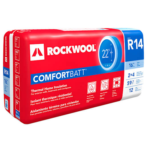 Laine isolante R-14 Rockwool ComfortBatt 3 1/2 po x 15 1/4 po