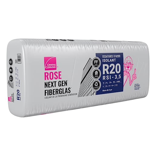 Laine isolante R-20 Next Gen Fiberglas 6 po x 24 po OWENS CORNING