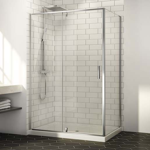 Douche en coin Labrador finition chrome 48 po x 32 po TASSILI SUPRA